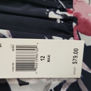 Maxi dress, ties in back, short black dress with floral overlay